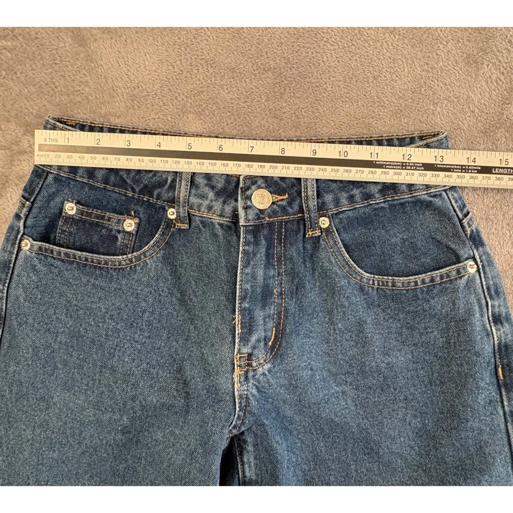Edikted Wide Leg Jeans Womens XS Blue Washed High Rise 100% Cotton NWT - Picture 9 of 13